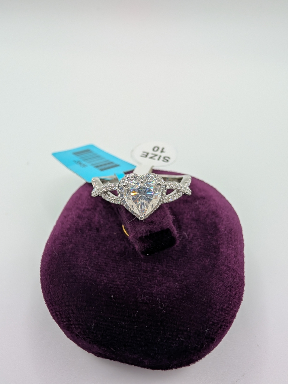 💖 NEW Heart Moissanite Ring 1.61ctw 925 Silver Size 10